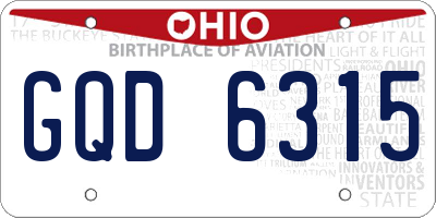 OH license plate GQD6315