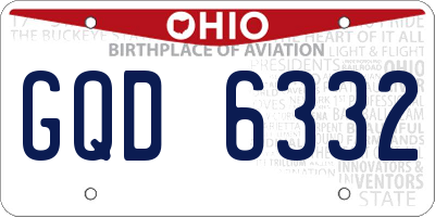 OH license plate GQD6332
