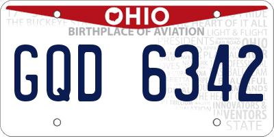 OH license plate GQD6342