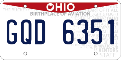 OH license plate GQD6351