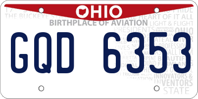 OH license plate GQD6353