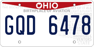 OH license plate GQD6478