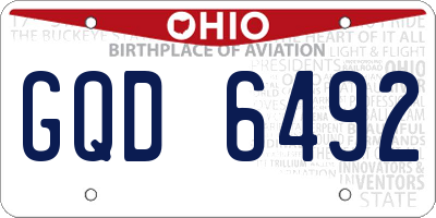 OH license plate GQD6492