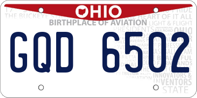OH license plate GQD6502