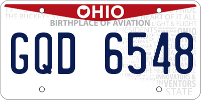 OH license plate GQD6548