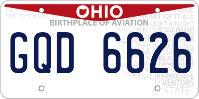 OH license plate GQD6626