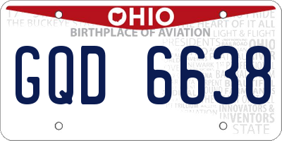 OH license plate GQD6638
