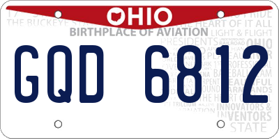 OH license plate GQD6812