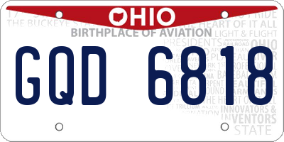 OH license plate GQD6818