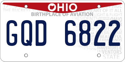 OH license plate GQD6822