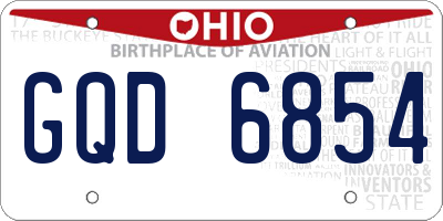 OH license plate GQD6854