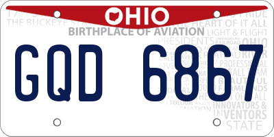 OH license plate GQD6867