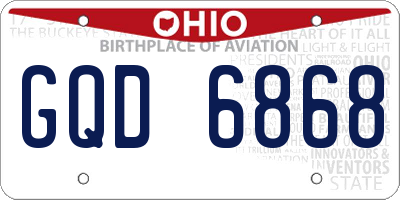 OH license plate GQD6868