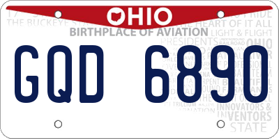 OH license plate GQD6890