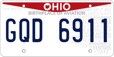 OH license plate GQD6911