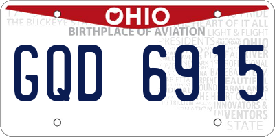 OH license plate GQD6915