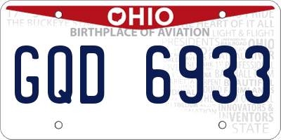 OH license plate GQD6933