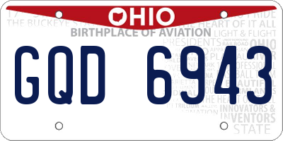 OH license plate GQD6943