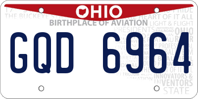 OH license plate GQD6964