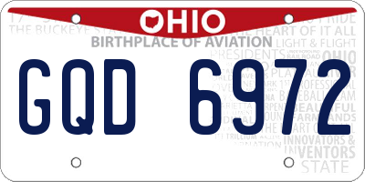 OH license plate GQD6972