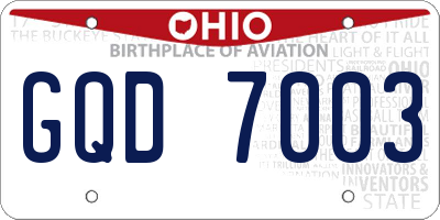 OH license plate GQD7003