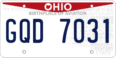 OH license plate GQD7031