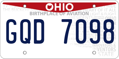 OH license plate GQD7098