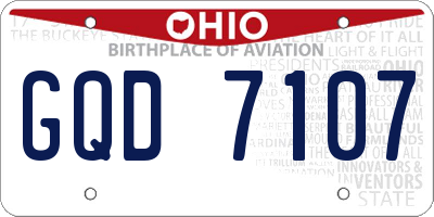 OH license plate GQD7107