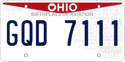 OH license plate GQD7111