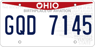 OH license plate GQD7145