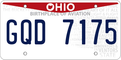 OH license plate GQD7175