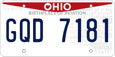 OH license plate GQD7181