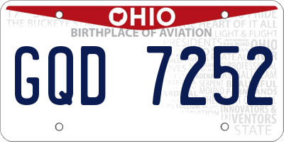 OH license plate GQD7252