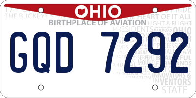 OH license plate GQD7292