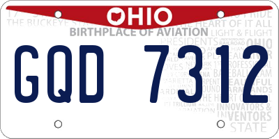 OH license plate GQD7312