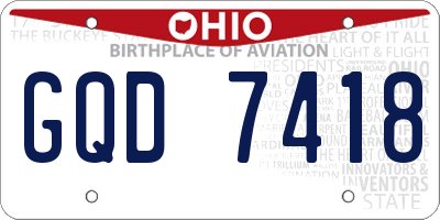 OH license plate GQD7418