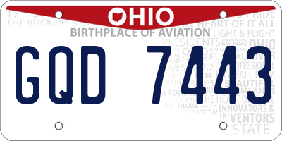 OH license plate GQD7443