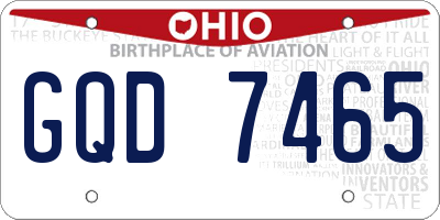 OH license plate GQD7465