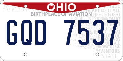 OH license plate GQD7537