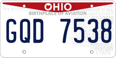 OH license plate GQD7538