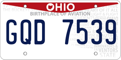 OH license plate GQD7539