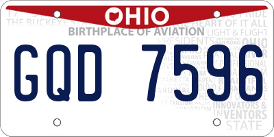 OH license plate GQD7596