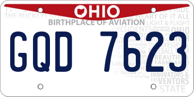 OH license plate GQD7623