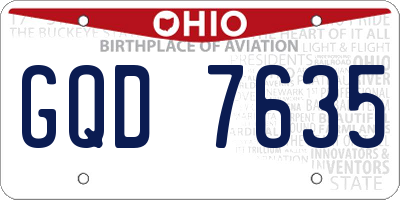 OH license plate GQD7635