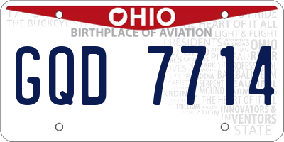 OH license plate GQD7714