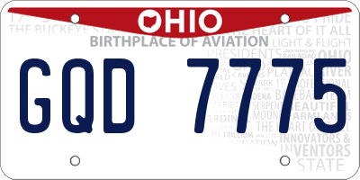 OH license plate GQD7775
