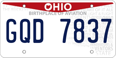 OH license plate GQD7837