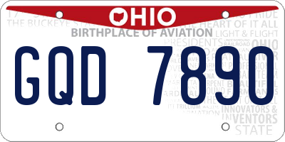 OH license plate GQD7890