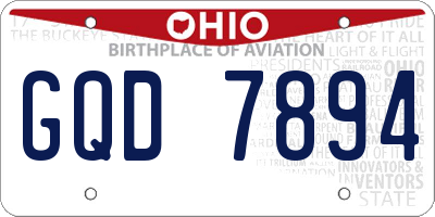 OH license plate GQD7894