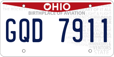OH license plate GQD7911